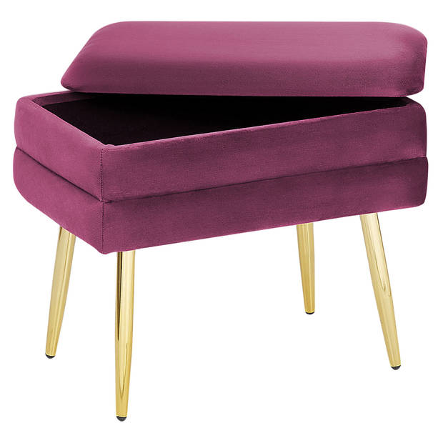 Beliani ODESSA - Hocker-Rood-Fluweel