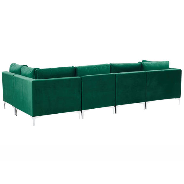 Beliani EVJA - Modulaire Sofa-Groen-Fluweel