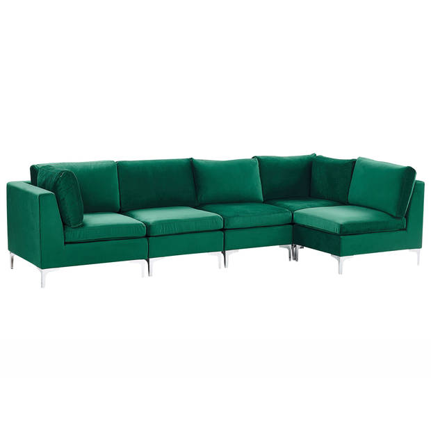 Beliani EVJA - Modulaire Sofa-Groen-Fluweel