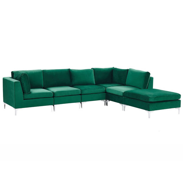 Beliani EVJA - Modulaire Sofa-Groen-Fluweel