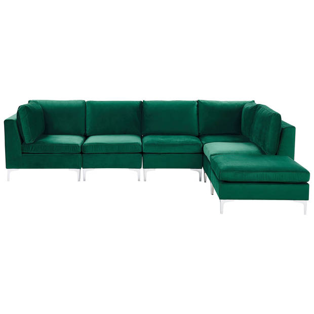 Beliani EVJA - Modulaire Sofa-Groen-Fluweel