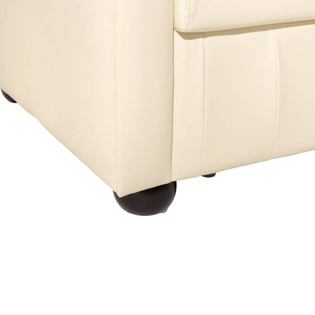 Beliani CHESTERFIELD - Driezitsbank-Beige-Leer