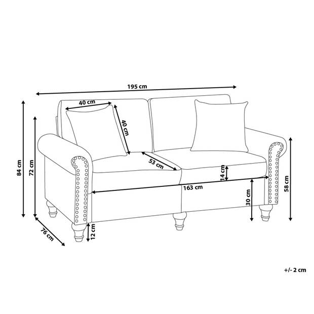 Beliani GINNERUP - Driezitsbank-Wit-Polyester