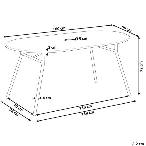 Beliani CALVI - Tuintafel-Blauw-Staal