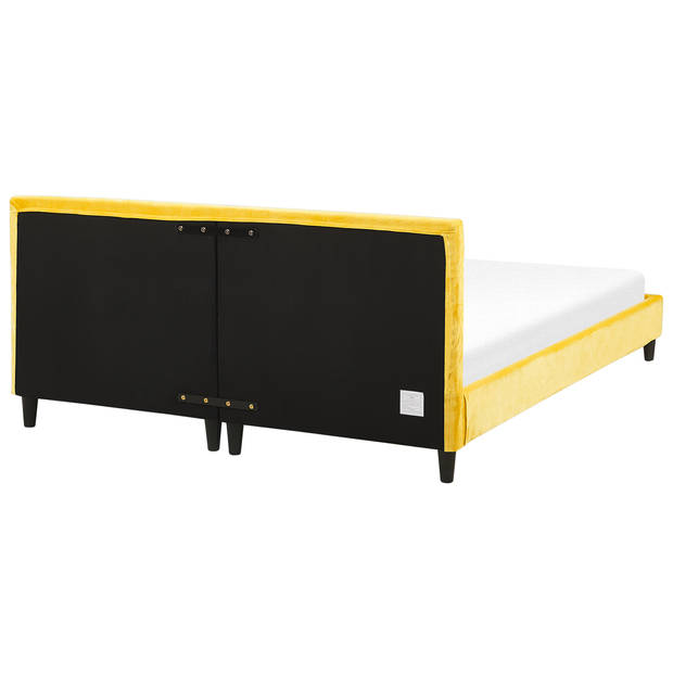 Beliani FITOU - Bekleding voor bedframe-Geel-Fluweel