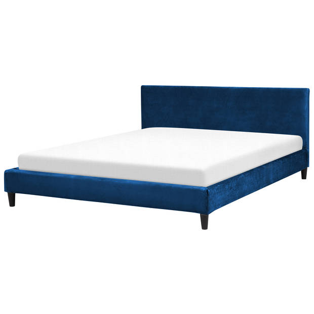 Beliani FITOU - Bekleding voor bedframe-Blauw-Fluweel