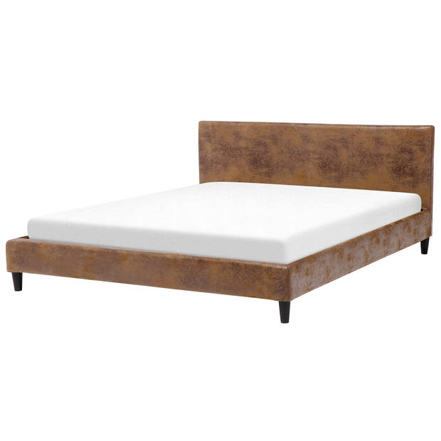 Beliani FITOU - Bekleding voor bedframe-Bruin-Kunstleer