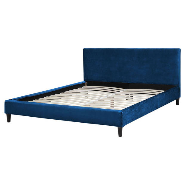 Beliani FITOU - Bekleding voor bedframe-Blauw-Fluweel