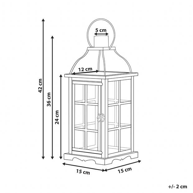 Beliani CLARA - windlichtzuilen-Zwart-IJzer