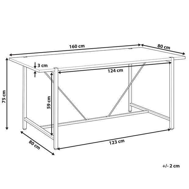 Beliani SARITAS - Eettafel-Donkere houtkleur-MDF