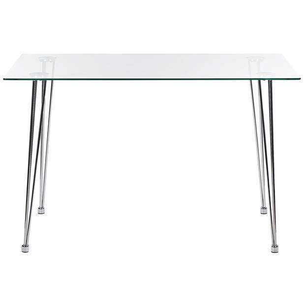 Beliani WINSTON - Eettafel-Zilver-Veiligheidsglas