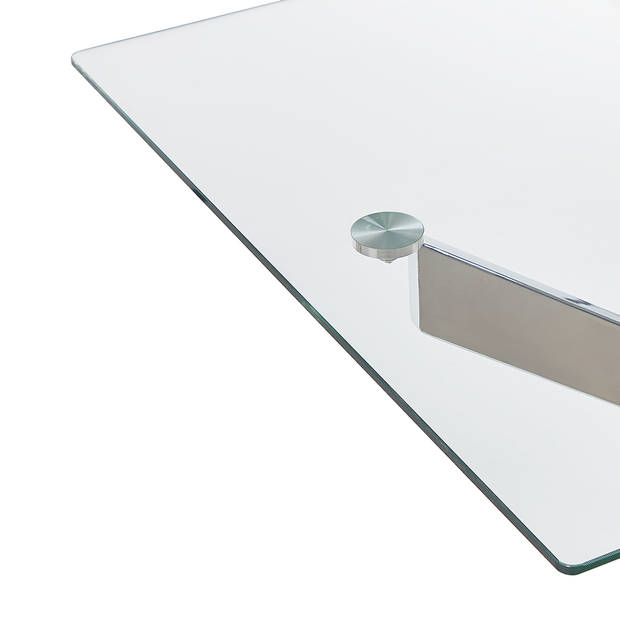 Beliani MARAMO - Eettafel-Zilver-Veiligheidsglas