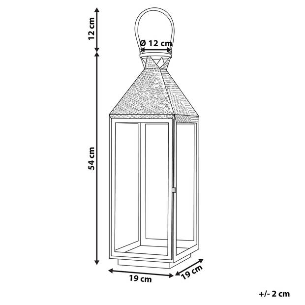 Beliani BALI - windlichtzuilen-Zwart-RVS