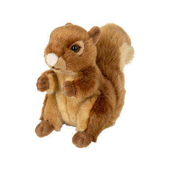 Nature Planet pluche knuffel - rode eekhoorn - 18 cm - dieren knuffels - Knuffeldier