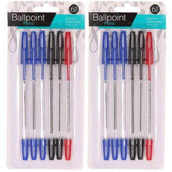 Balpennen set - 12 stuks - 3 kleuren - Pennen