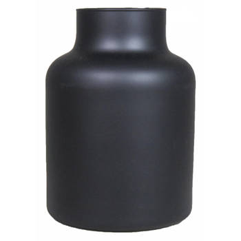Bloemenvaas - mat zwart glas - H20 x D15 cm - Vazen