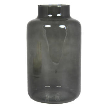 Bloemenvaas - smoke grijs/transparant glas - H25 x D15 cm - Vazen