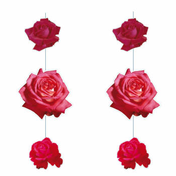 Set van 2x hang decoratie rozen - Hangdecoratie