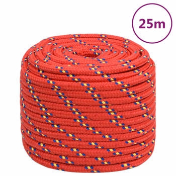 vidaXL Boottouw 18 mm 25 m polypropyleen rood