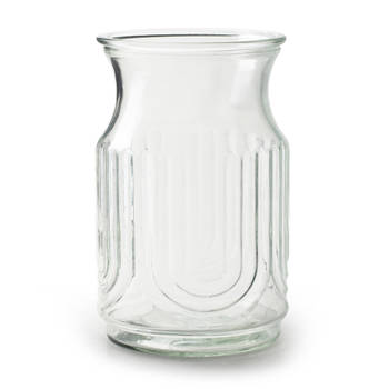 Bloemenvaas - helder/transparant glas - H20 x D12.5 cm - Vazen