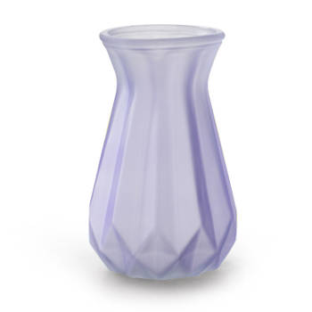 Bloemenvaas - lila paars/transparant glas - H15 x D10 cm - Vazen