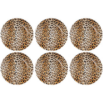 Cookinglife Dinerborden Leopard ø 27 cm - 6 stuks