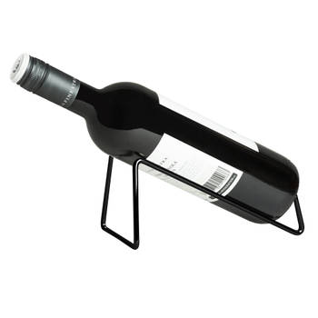QUVIO Wijnfles houder metaal voor 1 fles - Zwart