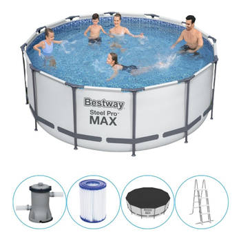 Bestway - Steel Pro MAX - Opzetzwembad inclusief filterpomp en accessoires - 366x122 cm - Rond