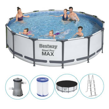 Bestway - Steel Pro MAX - Opzetzwembad inclusief filterpomp en accessoires - 427x107 cm - Rond