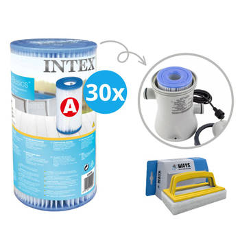 Intex - A filters - 30 stuks - Geschikt voor filterpomp 28604GS/28638GS/28636GS & WAYS scrubborstel