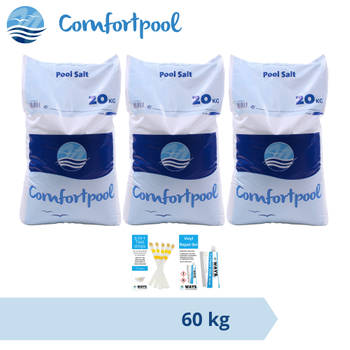 Comfortpool zwembadzout - 60 kg (3 x 20) & WAYS Reparatieset en Teststrips