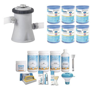 WAYS - Zwembad Onderhoud - Pakket Small Deluxe & Filterpomp 1250 L/u & 6 Filters Type H