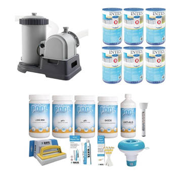 WAYS - Zwembad Onderhoud - Pakket Medium Deluxe & Filterpomp 9463 L/u & 6 Filters Type B