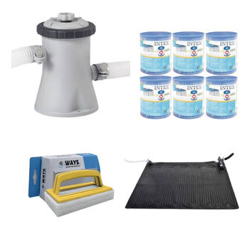 WAYS - Zwembad Onderhoud - Zwembad Verwarming & Filterpomp 1250 L/u & 6 Filters Type H & WAYS Scrubborstel