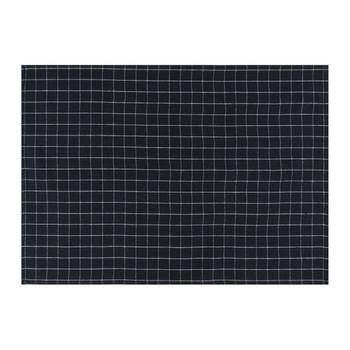 Blokker Krumble Theedoek met ruitpatroon - 40 x 60 cm - Katoen - Zwart aanbieding
