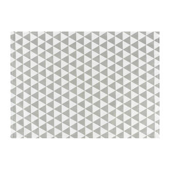 Krumble Theedoek Driehoek patroon - 40 x 60 cm - Katoen - Grijs/wit