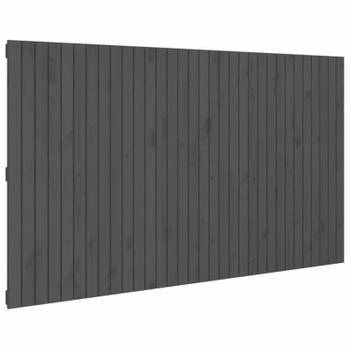 vidaXL Hoofdbord wandmontage 204x3x110 cm massief grenenhout grijs