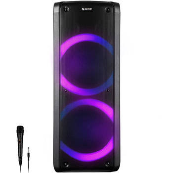 Blokker Denver Bluetooth Speaker Party Box - Discolichten - Incl. Microfoon - BPS352 - Zwart aanbieding