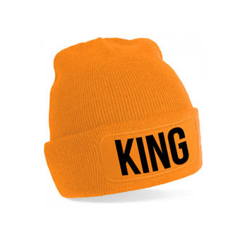 Oranje muts King - Koningsdag - EK/WK voetbal - one size - Verkleedhoofddeksels