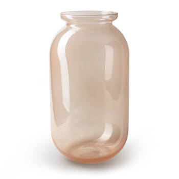 Bloemenvaas - oudroze/transparant glas - H42 x D23 cm - Vazen