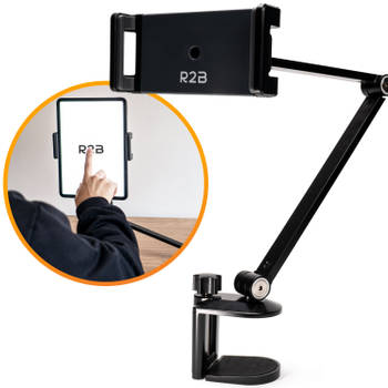 R2B Tablet houder met verstelbare arm - Ook geschikt voor telefoons - Telefoonhouder - Telefoonstandaard