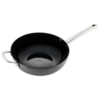 ISENVI Murray keramische wokpan 36 CM - RVS greep - Antraciet - Keramisch - 100% PFAS, PTFE en PFOA vrij