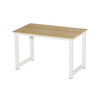 Bureau tafel - keukentafel - 110 cm breed - bruin wit