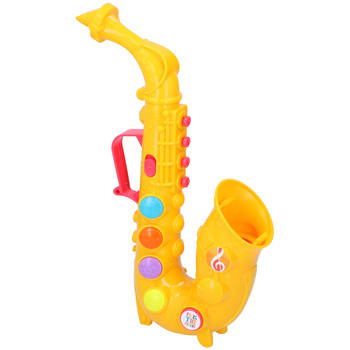 Let's Play Speelgoed Saxofoon - 4 Deuntjes - Met Licht - Incl. 2 AA-batterijen - Geel
