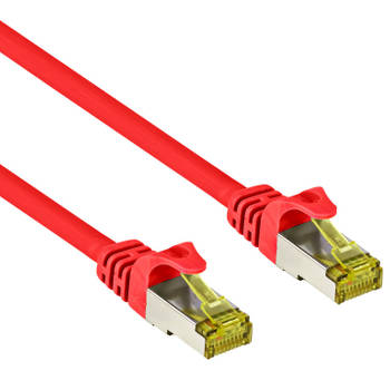 Cat 7 - S/FTP - Netwerkkabel - Patchkabel - Afgeschermd - 10 Gbps - 15 meter – Rood - Allteq