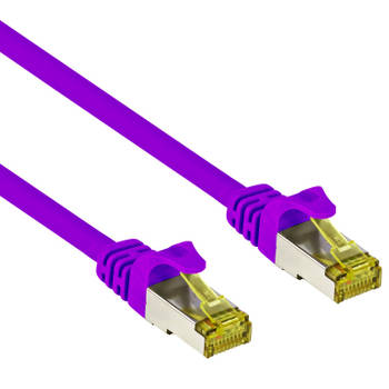 Cat 7 - S/FTP - Netwerkkabel - Patchkabel - Afgeschermd - 10 Gbps - 1 meter - Paars - Allteq