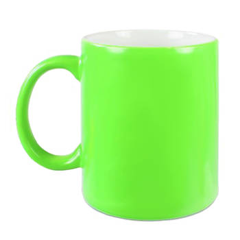 1x stuks neon groene bekers/ koffiemokken 330 ml - Bekers