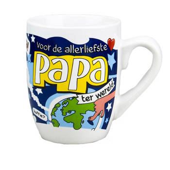 Koffiemok/theebeker voor de allerliefste papa ter wereld verjaardag/Vaderdag 300 ml - feest mokken
