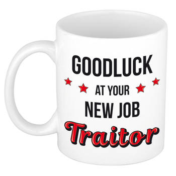 Goodluck traitor cadeau mok / beker - afscheidscadeau personeel / collega - feest mokken