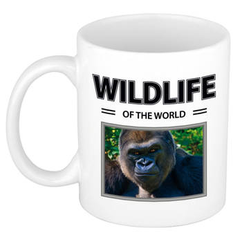 Foto mok Aap mok / beker - wildlife of the world cadeau Gorilla apen liefhebber - feest mokken